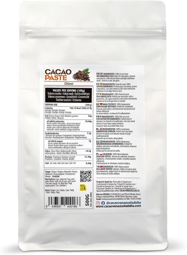 Thumbnail 1 de Cacao V Delta Pasta de Cacao Pura 500g