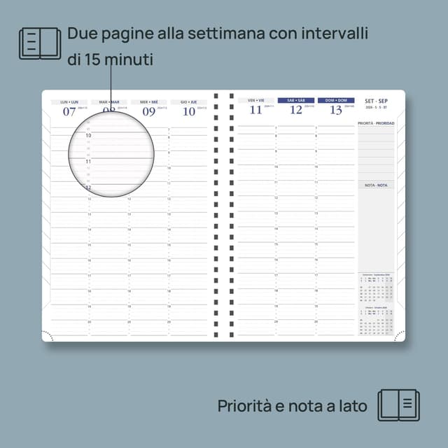 Detalle de POPRUN Agenda 2026 Semana Vista A4 21x29.7cm