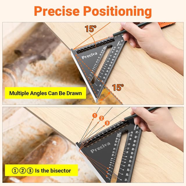 Detalle 2 de Preciva Zimmermannswinkel Dreieck Winkelmesser 310 mm