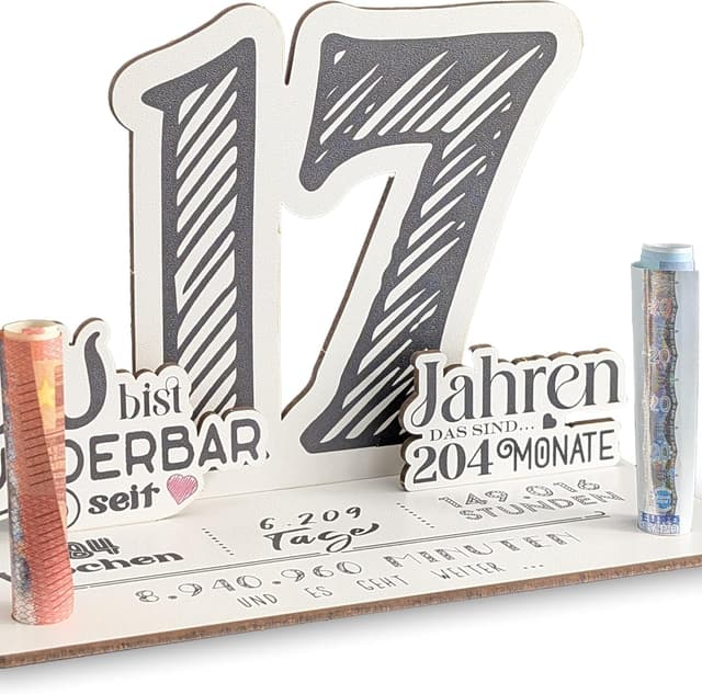 Thumbnail 6 de 15 Geburtstag 3D Holzkarte Geldgeschenke