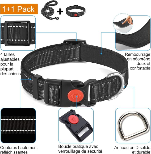 Detalle 2 de haapaw Collier réfléchissant rembourré en néoprène