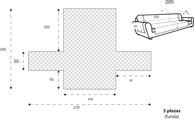 Thumbnail 6 de Textilhome Geometric Circus Funda Sofá 3 Plazas, Protector Gris