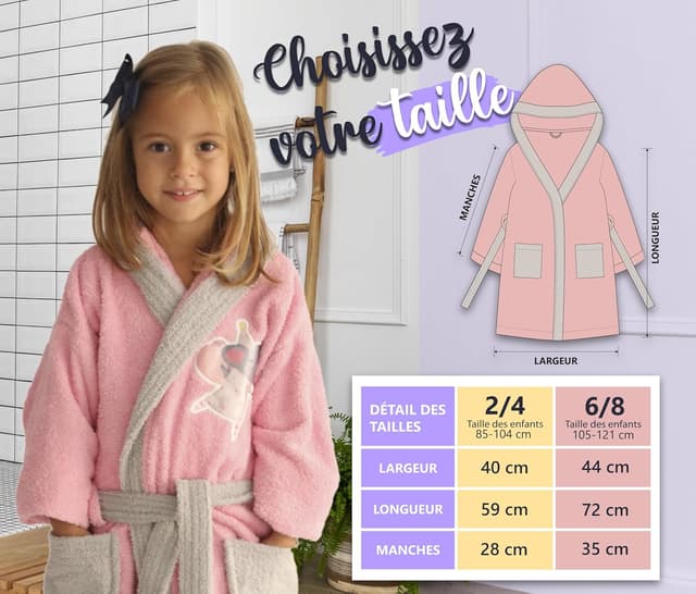 Thumbnail 1 de LEBENGOOD Peignoir Filles 100% coton