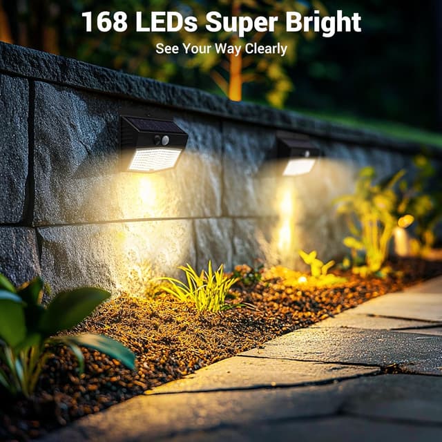 Detalle 2 de nipify 8er Set Solarlampen für außen mit Bewegungsmelder, 3 Modi, IP65