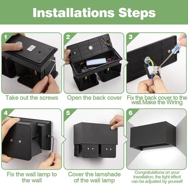 Thumbnail 6 de wisdom line Lampada a parete Cubo LED IP65 25W regolabile 2200 lumen 6500K in alluminio (nero, luce fredda)