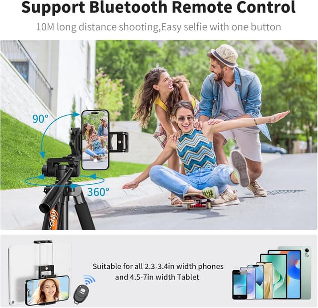 Detalle 2 de KINGJOY 75" Camera Tripod Lightweight for DSLR