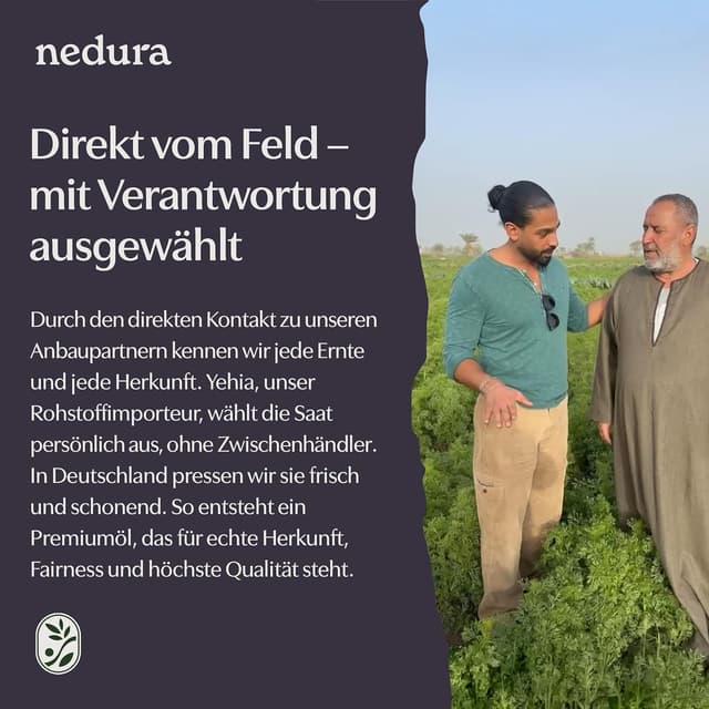 Thumbnail 6 de nedura® Schwarzkümmelöl extra aktiv (ungefiltert) 100 ml – kaltgepresst aus äthiopischem Schwarzkümmel mit 2,1 % Thymochinongehalt