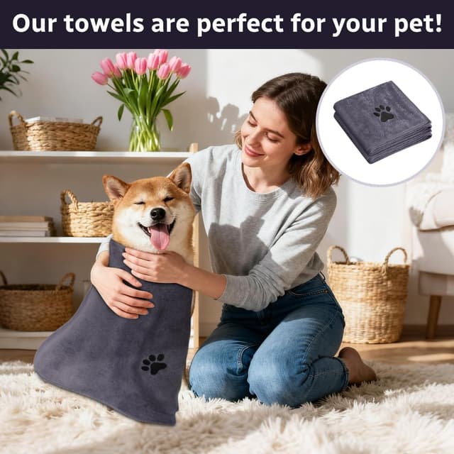 Thumbnail 6 de Adiwo Hundehandtuch 75×35 cm Mikrofaser, 2er-Set 🐾