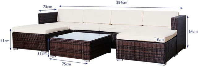 Detalle de EVRE Nevada rattan garden set 6 seater