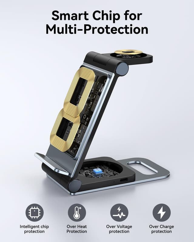 Detalle de Samsung 3-in-1 Wireless Charger Stand for S25 Ultra