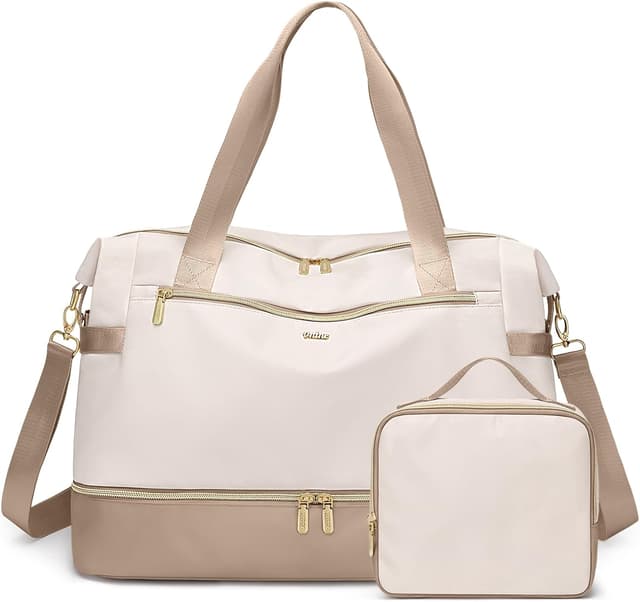 Detalle de VNINE Borsone da viaggio donna con scomparto scarpe e separazione asciutto/bagnato, bagaglio a mano e weekender