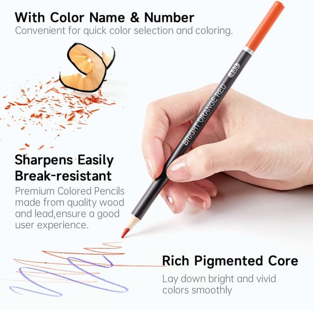 Detalle 2 de Shuttle Art 138 professionelles Buntstifte-Set (138 Farbstifte) inkl. Malbuch, Skizzenbuch, Zubehör