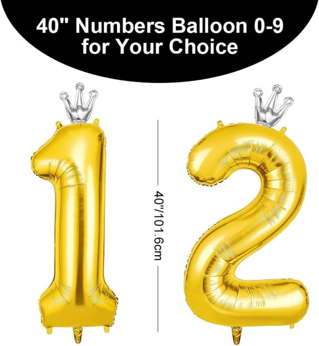 Thumbnail 2 de AOOSU Globo Cumpleaños Oro Corona 101 cm