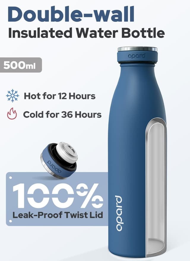 Detalle de Insulated water bottle 500ml, 36hrs cold