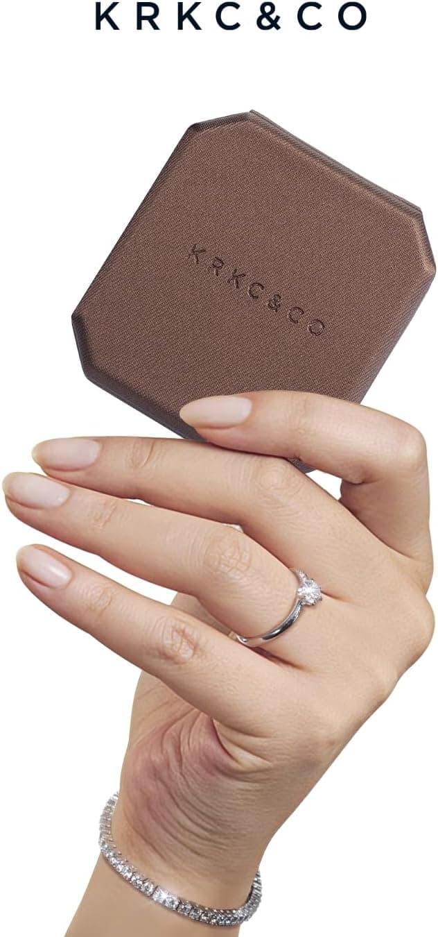 Detalle 2 de KRKC&CO Moissanite Ohrringe aus 925 Silber für Damen – runder Moissanit, VVS1, D-Farbe, 4–7,5 mm