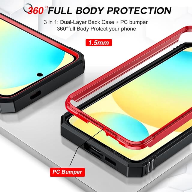 Detalle de LeYi Galaxy S25 case with 360 armour