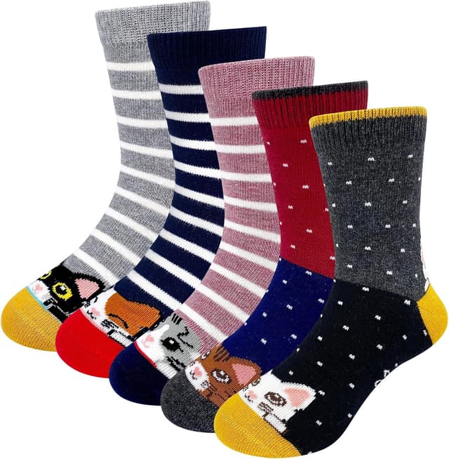 Detalle de ZAKASA Chaussettes enfant fille fantaisie (socquettes) en coton à motifs animaux