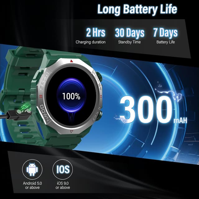 Thumbnail 5 de 110 Sports Mode military smartwatch 1.39in