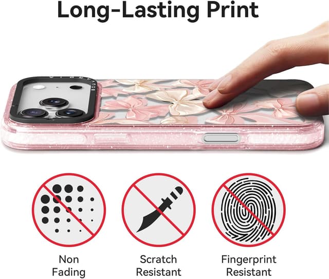 Detalle de Bouvardia for iPhone 17 Pro Case with Flying Bows TPU Protection