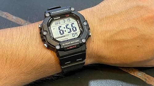 Detalle 2 de Casio AE-1600H-1AVEF reloj digital de cuarzo para hombre con pantalla LCD y correa de plástico