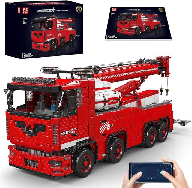 Thumbnail 6 de Mould King 19004 Technik ferngesteuertes Feuerwehrfahrzeug (2,4 GHz RC) – 6‑Kanal-Modellbausatz mit Motor