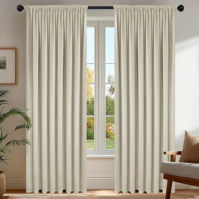 Thumbnail 1 de Deconovo rideaux occultants 3 en 1 beige clair 140×300