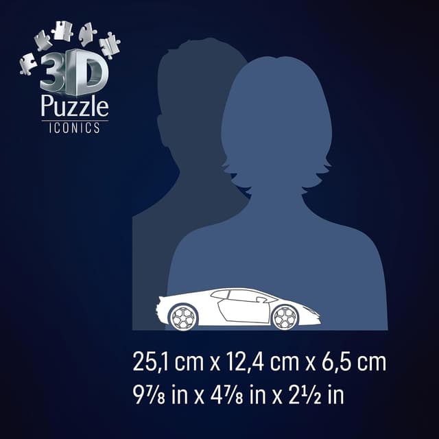 Detalle de Ravensburger Puzzle 3D Lamborghini Huracán EVO (163 pezzi) – modellismo da costruire per adulti e bambini