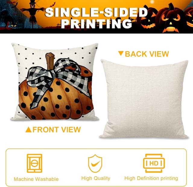 Thumbnail 5 de FUYUCHEN Happy Halloween Pillow Covers 18x18 in 🎃