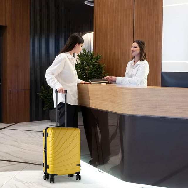 Detalle de VANKEAN 20 inch rolling laptop bag trolley suitcase with wheels (waterproof) – Yellow