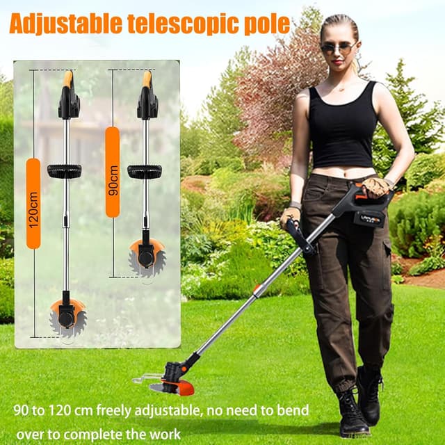 Detalle de Cordless Garden Strimmer (21V) with 2 x 2.0Ah Batteries, Charger and 4 Blade Types