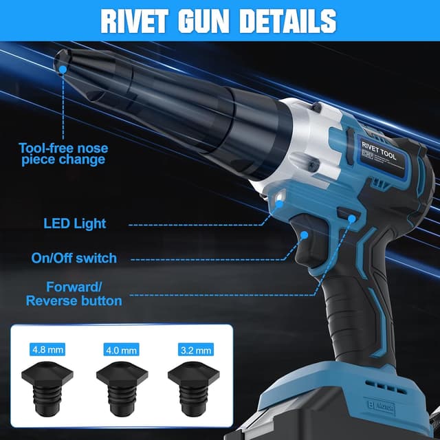 Thumbnail 5 de GGiking Cordless Rivet Gun for Makita 18V battery