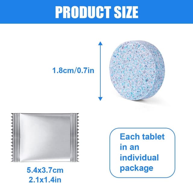 Detalle de URAQT Pastiglie Lavavetri Effervescenti 40 pezzi (1 pastiglia = 4 L) per parabrezza e vetri auto