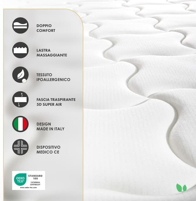 Thumbnail 6 de Farmarelax Materasso singolo 80x190 Dual Comfort con memory foam biocomfort 26 cm