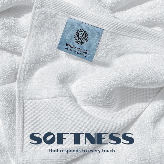 Thumbnail 1 de White Classic Luxury Bath Towels 700 GSM, 27x54