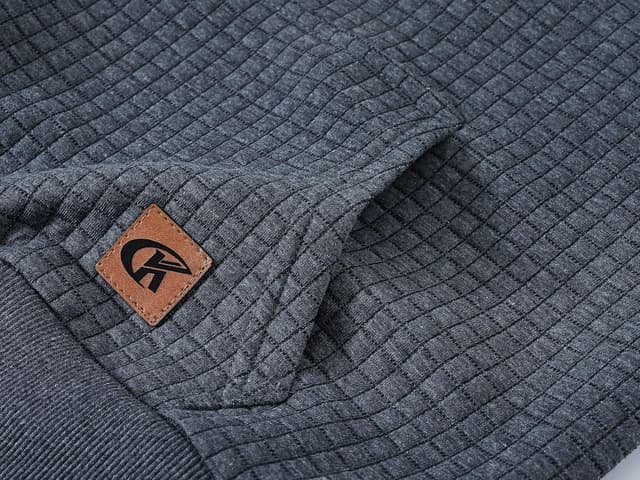 Detalle 2 de YuKaiChen Herren-Kapuzenpullover mit Jacquard-Muster und Kordelzug