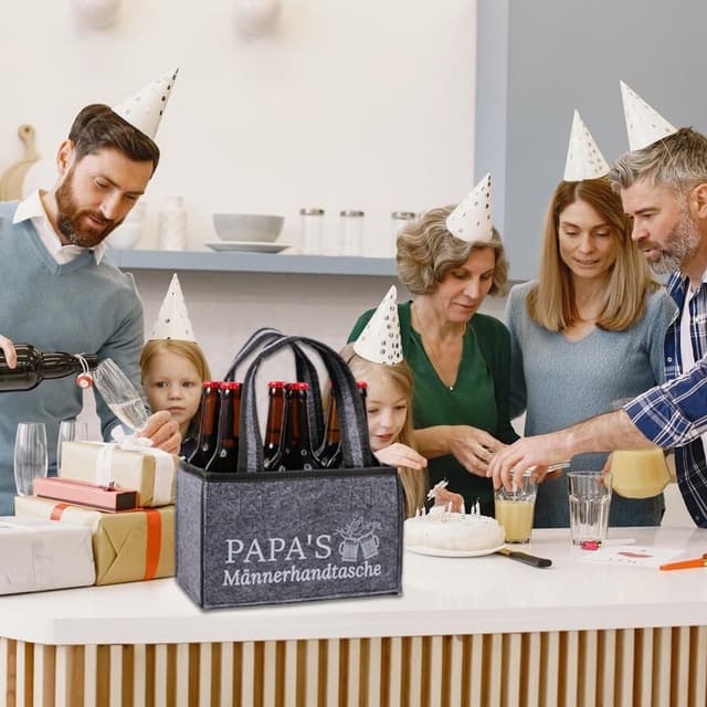 Thumbnail 6 de Papa Handtasche Bier 6 Flaschen Filz