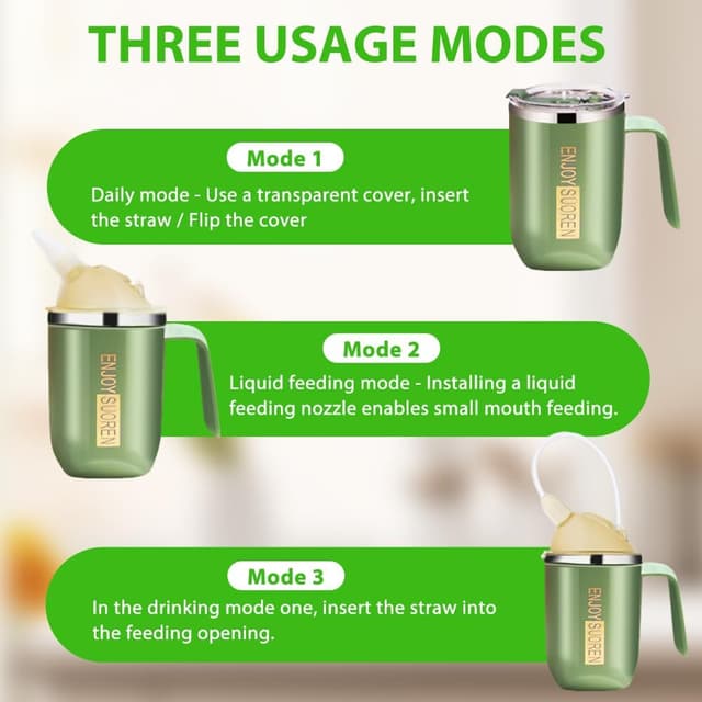 Detalle 2 de Nzkeuf Elderly leak-proof straw cup 400ml