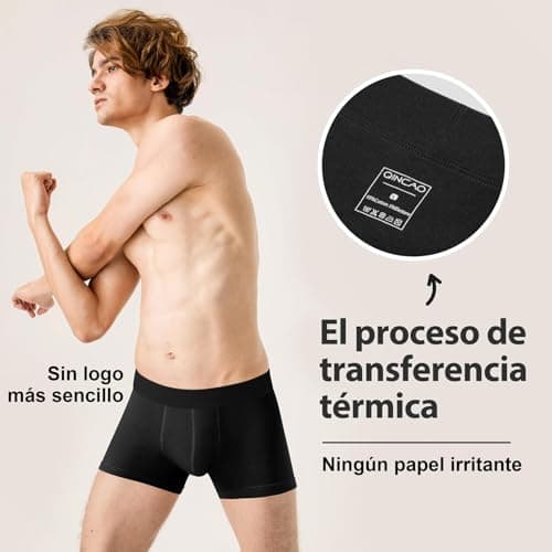 Detalle de QINCAO calzoncillos hombre boxer pack de 6 (95% algodón y elastano) sin logo