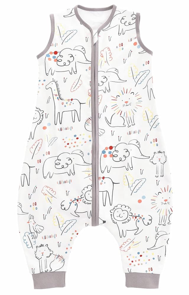 Detalle 2 de Chilsuessy 2er-Pack Baby-Schlafsack Sommer mit Füßen (0,5 Tog, 100% Baumwolle) – 70 cm