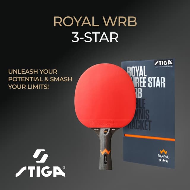 Detalle de STIGA Royal WRB Table Tennis Racket (3-Star ITTF approved) – Offensive 5-Ply with WRB System