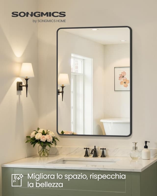 Detalle 2 de Specchio bagno SONGMICS 91 x 61 cm