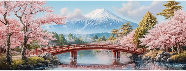 Detalle de Reofrey Large Diamond Art Kit for Adults – Sakura landscape, 30x80cm full drill