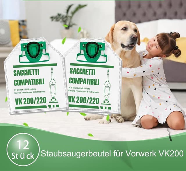 Detalle de 12 sacchetti compatibili per aspirapolvere Folletto VK200–VK220S