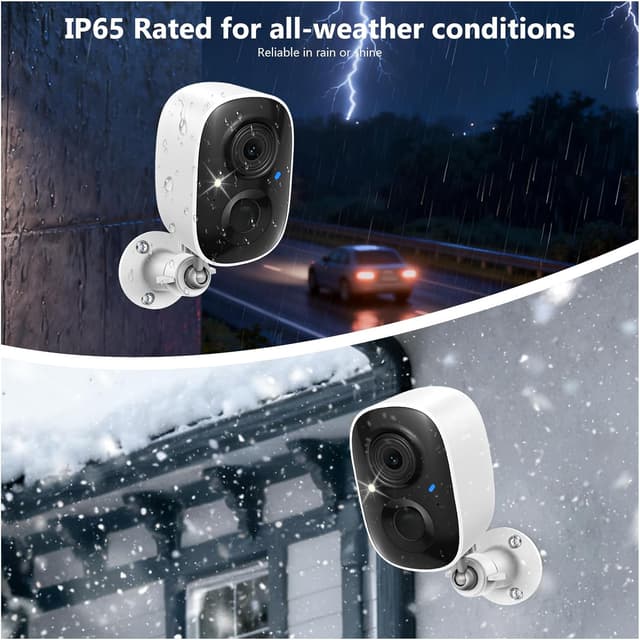 Thumbnail 6 de Fazoxo 2K Solar Wireless Outdoor Security Cameras (2-Pack) with WiFi, Spotlight Color Night Vision, 2-Way Audio, Siren, SD/Cloud