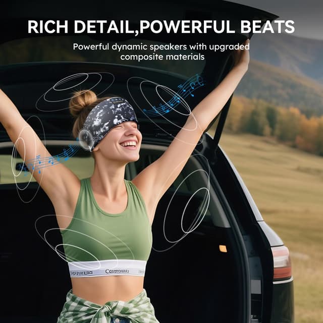 Detalle 2 de LC-dolida Auriculares para Dormir Bluetooth 🎧 Regalo Hombre y Mujer