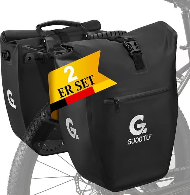 Thumbnail 6 de GUOOTU 2er Set Fahrradtasche Gepäckträger 24L Schwarz