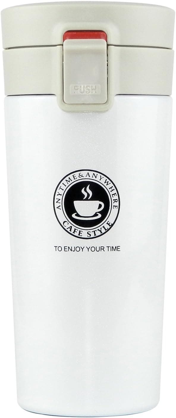 Detalle de SLOSH Tazza Termica Viaggio Caffè/Bottiglia in Acciaio Inox 304 da 380 ml (Bianco) con infusione travel mug