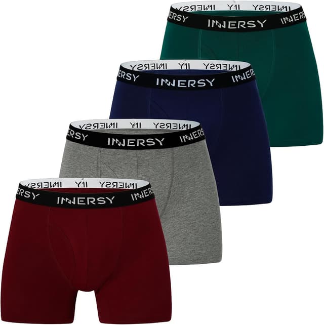 Detalle de INNERSY Caleçon homme coton stretch boxer avec ouverture – lot de 4