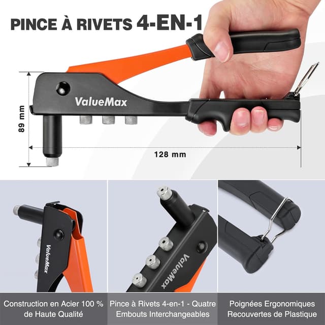 Detalle de VALUEMAX Pince à rivets 4 en 1 248 mm