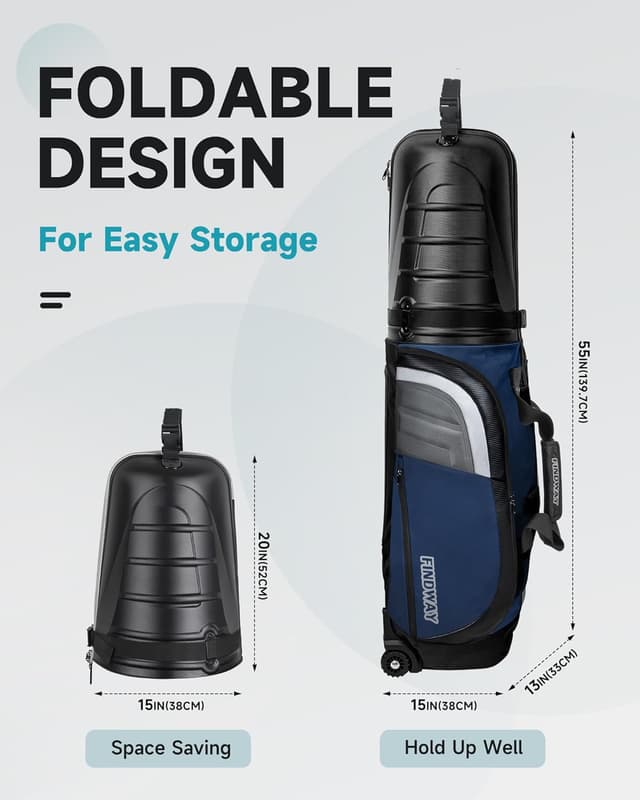 Thumbnail 6 de Findway Golf Travel Bag with Wheels – waterproof flight and travel bag with hard case top